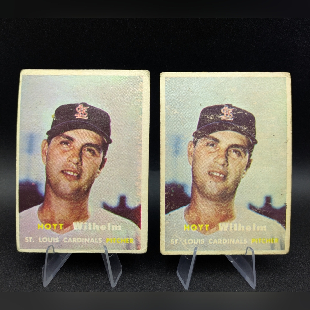 Vintage Antique 1957 Topps Baseball Cards Hoyt Wilhelm #203 St. Louis Cardinals